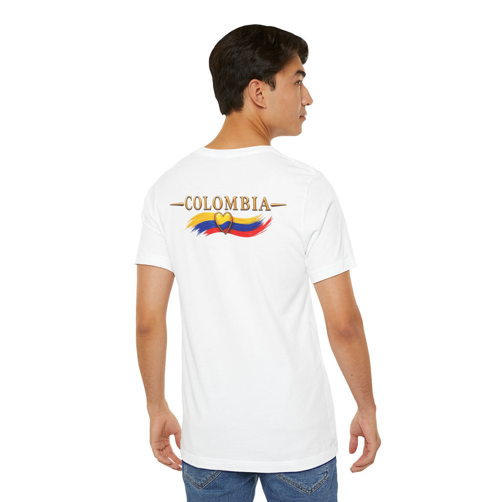Camiseta Colombia Dorada – Guatapé Colombia | Diseño Turístico Premium con Bandera Colombiana | Colección Destinos de Colombia